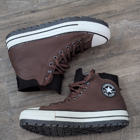 Converse Brown and Black Waterproof High-Top Sneakers - Picture 3 of 6